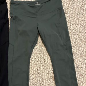 Shambhala capri tights. 2 pairs black and olive